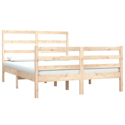 Bed Frame Solid Wood Pine 153x203 cm Queen Size