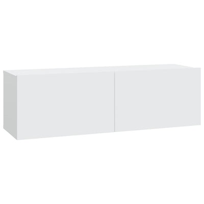 Wall TV Cabinets 2 pcs White 100x30x30 cm Engineered Wood