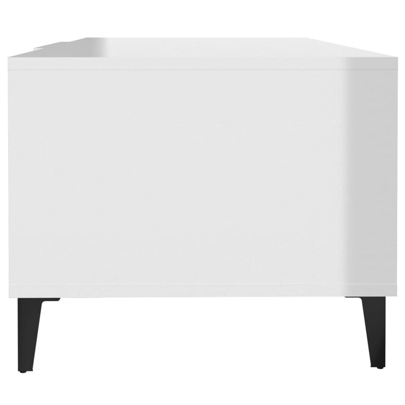 Coffee Table High Gloss White 102x50x40 cm Engineered Wood