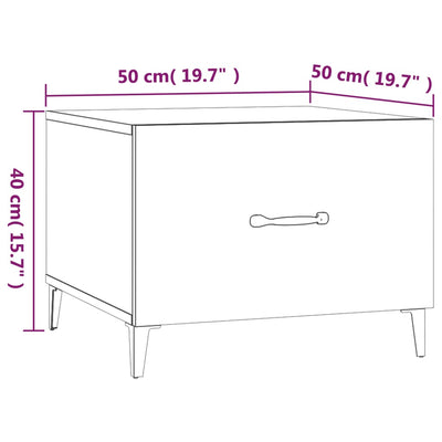 Coffee Table with Metal Legs 2 pcs White 50x50x40 cm