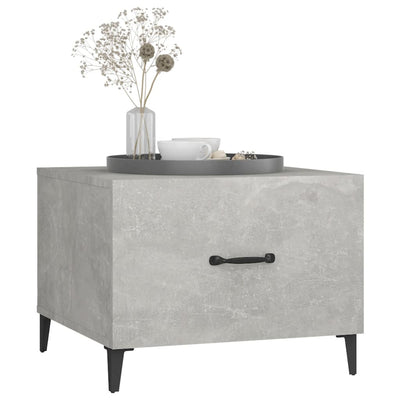 Coffee Table with Metal Legs 2 pcs Concrete Grey 50x50x40 cm