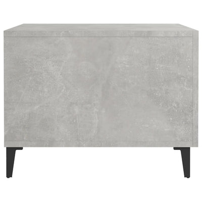 Coffee Table with Metal Legs 2 pcs Concrete Grey 50x50x40 cm