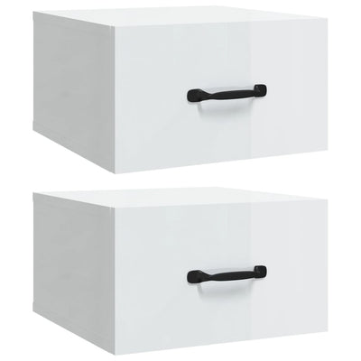 Wall-mounted Bedside Cabinets 2 pcs High Gloss White 35x35x20 cm