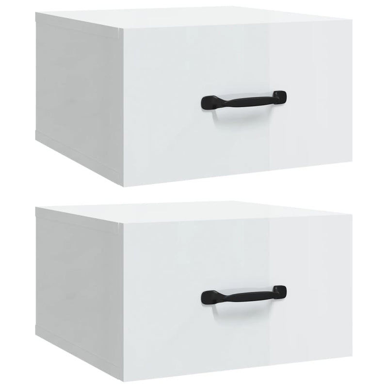 Wall-mounted Bedside Cabinets 2 pcs High Gloss White 35x35x20 cm