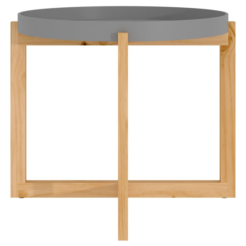 Coffee Table Grey 53x53x43.5cm Engineered Wood&Solid Wood Pine