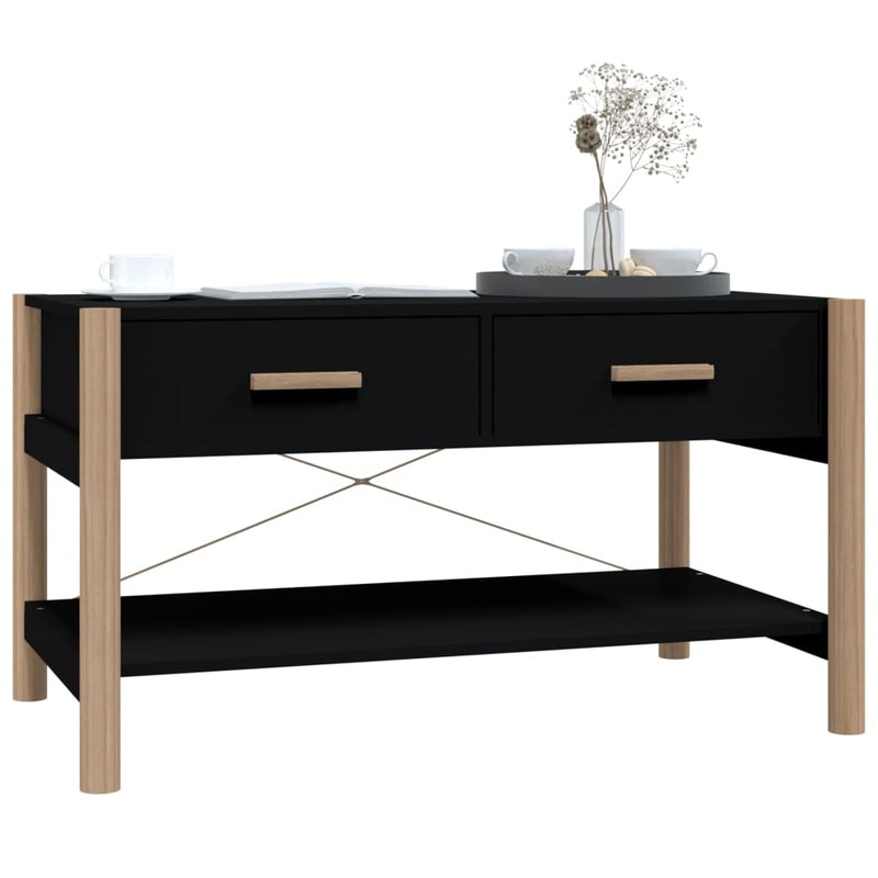 Coffee Table Black 82x48x45 cm Engineered Wood