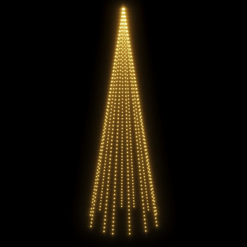 Christmas Tree on Flagpole Warm White 732 LEDs 500 cm