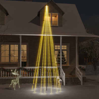 Christmas Tree on Flagpole Warm White 732 LEDs 500 cm