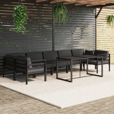 8 Piece Garden Lounge Set with Cushions Aluminium Anthracite