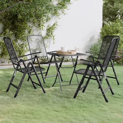 5 Piece Garden Dining Set Expanded Metal Mesh Anthracite