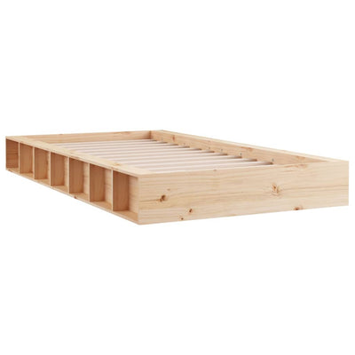 Bed Frame 92x187 cm Single Bed Size Solid Wood