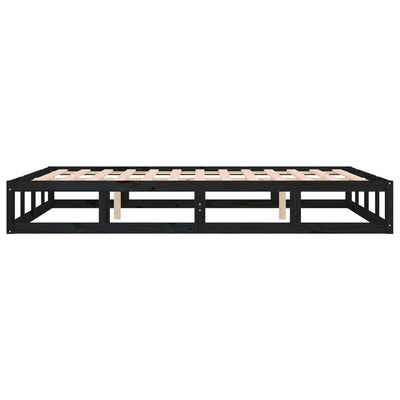 Bed Frame Black 137x187 cm Double Size Solid Wood