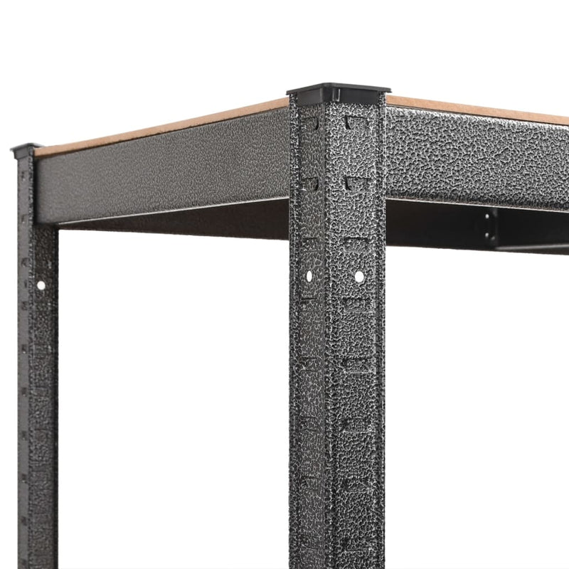 5-Layer Heavy-duty Corner Shelf Grey Steel and Engineered Wood