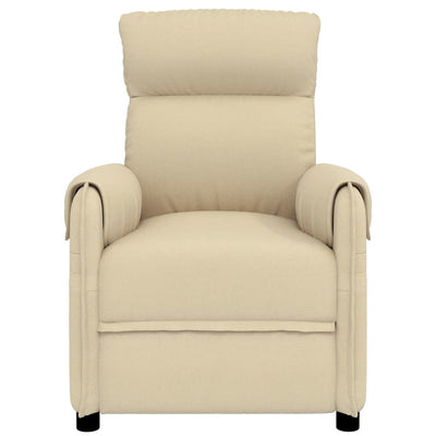 Massage Recliner Chair Cream Fabric