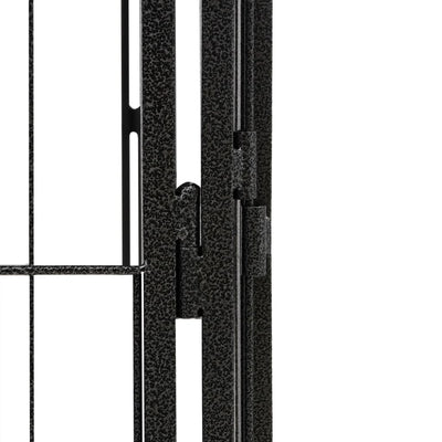 12-Panel Dog Playpen Black 50x100 cm Powder-coated Steel