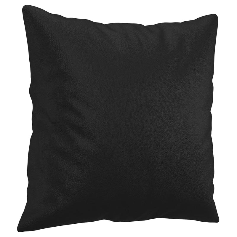 Throw Pillows 2 pcs Black 40x40 cm Faux Leather