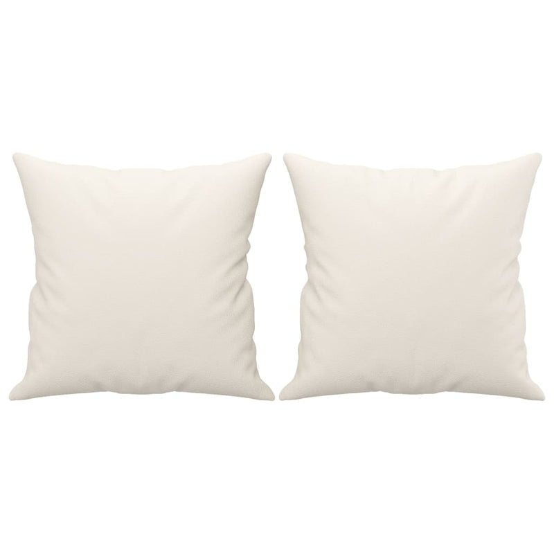 Throw Pillows 2 pcs Cream 40x40 cm Faux Leather