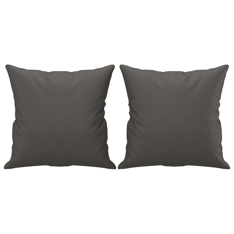 Throw Pillows 2 pcs Grey 40x40 cm Faux Leather