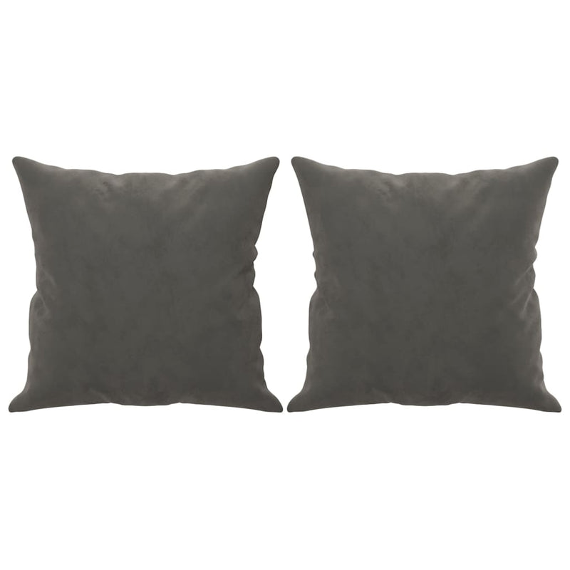 Throw Pillows 2 pcs Dark Grey 40x40 cm Velvet