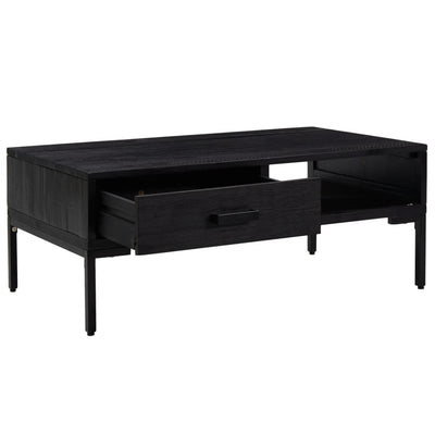 Coffee Table Black 90x50x35 cm Solid Pinewood