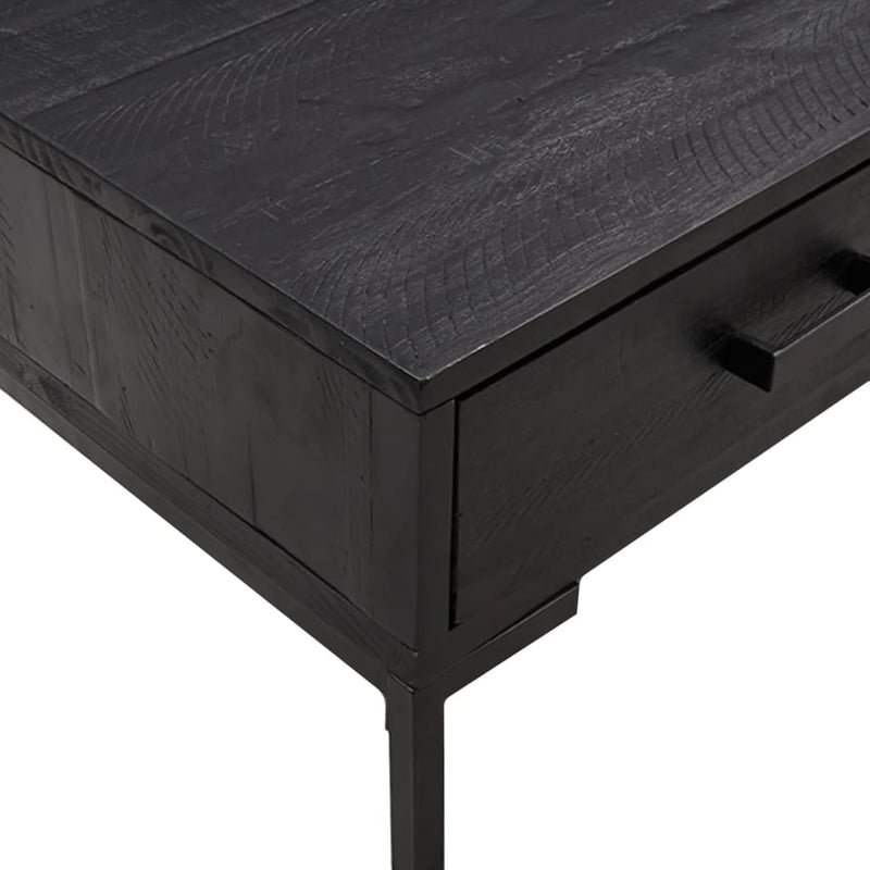 Coffee Table Black 90x50x35 cm Solid Pinewood