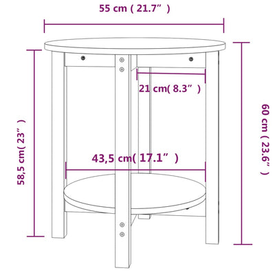 Coffee Table Ø 55x60 cm Solid Wood Pine