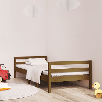 Bed Frame Honey Brown 92x187 cm Single Bed Size Solid Wood Pine