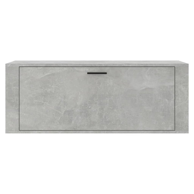 Wall Shoe Cabinet Concrete Grey 100x35x38 cm Engineered Wood
