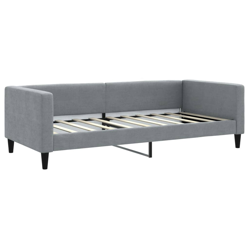 Daybed with Trundle and Drawers Light Grey 90x190 cm Fabric