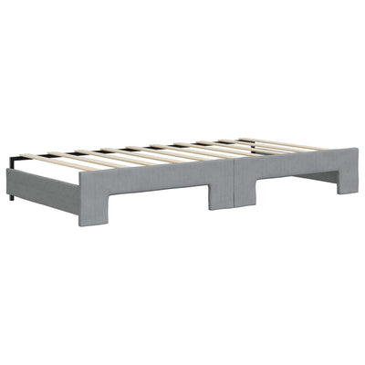Daybed with Trundle Light Grey 90x190 cm Fabric