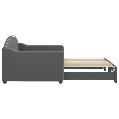 Daybed with Trundle Dark Grey 90x190 cm Fabric