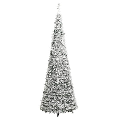 Artificial Christmas Tree Pop-up Flocked Snow 100 LEDs 150 cm