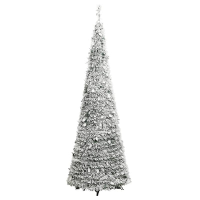 Artificial Christmas Tree Pop-up Flocked Snow 150 LEDs 180 cm
