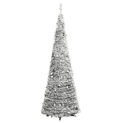 Artificial Christmas Tree Pop-up Flocked Snow 200 LEDs 210 cm