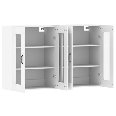 Wall Mounted Cabinets 2 pcs White Engineered Wood