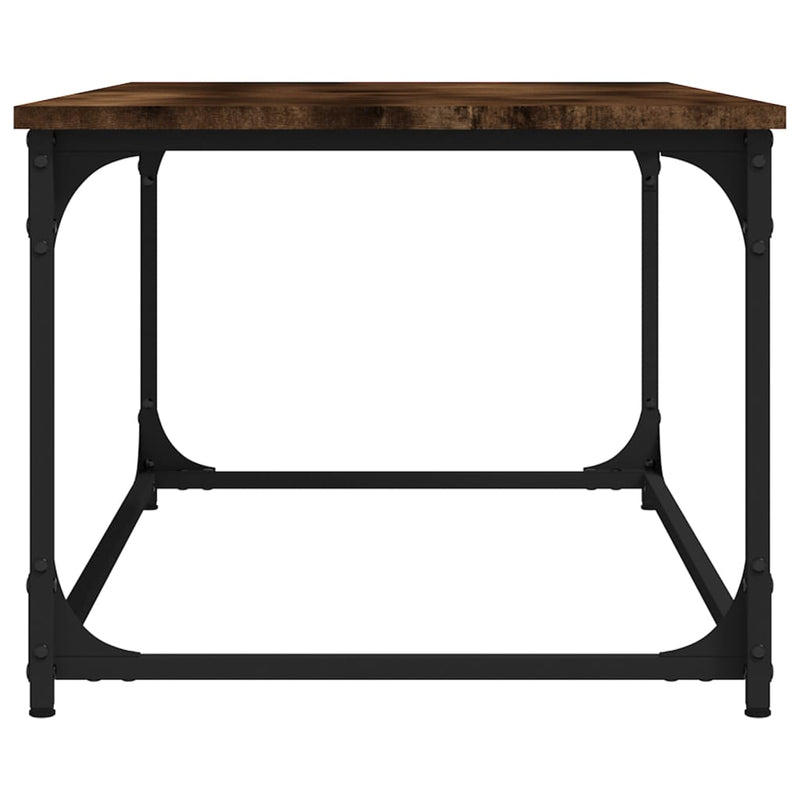 Coffee Table Smoked Oak 102x50x40 cm Engineered Wood and Iron