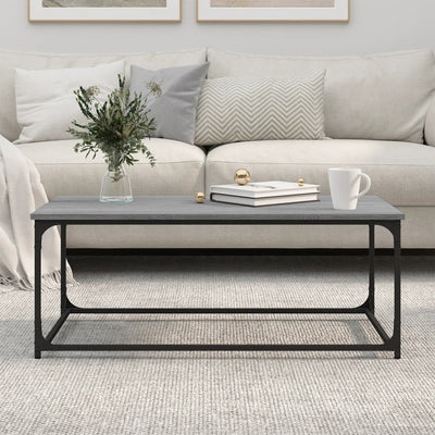 Coffee Table Grey Sonoma 102x50x40 cm Engineered Wood and Iron