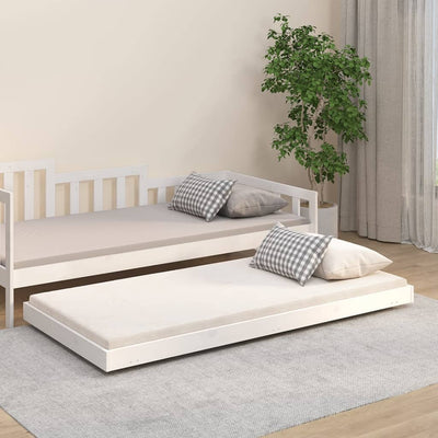 Bed Frame White 92x187 cm Solid Wood Pine Single Size