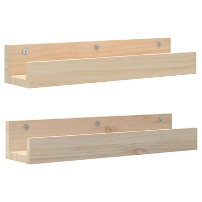 Wall Shelves 2 pcs 50x12x9 cm Solid Wood Pine