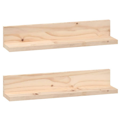Wall Shelves 2 pcs 50x11x9 cm Solid Wood Pine