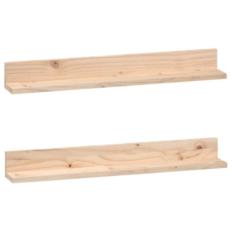 Wall Shelves 2 pcs 80x11x9 cm Solid Wood Pine