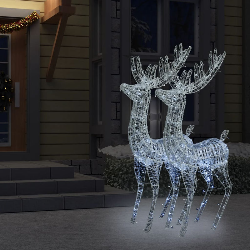 XXL Acrylic Christmas Reindeers 250 LED 2 pcs 180 cm Cold white