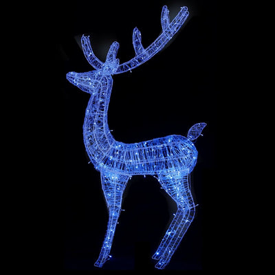XXL Acrylic Christmas Reindeers 250 LED 3 pcs 180 cm Blue
