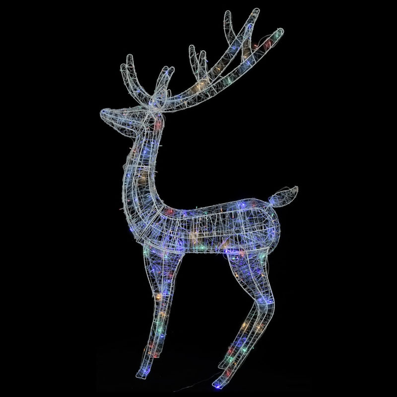 XXL Acrylic Christmas Reindeers 250 LED 3 pcs 180 cm Multicolour