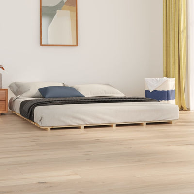 Bed Frame 183x203 cm King Solid Wood Pine