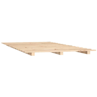 Bed Frame 137x187 cm Double Solid Wood Pine