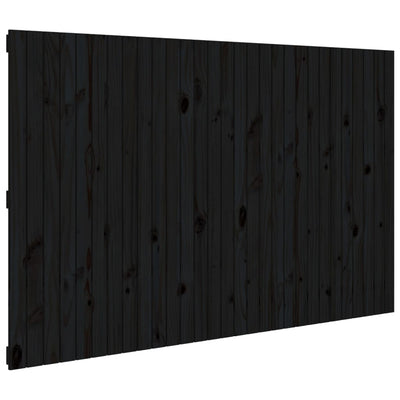 Wall Headboard Black 185x3x110 cm Solid Wood Pine