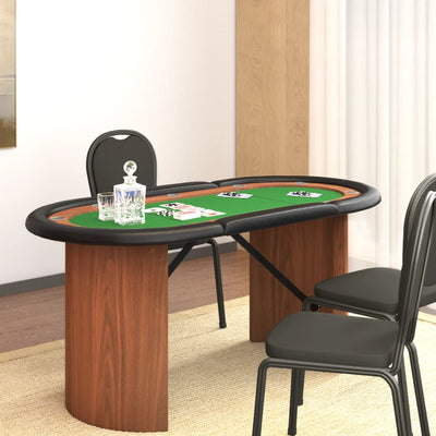 10-Player Poker Table Green 160x80x75 cm