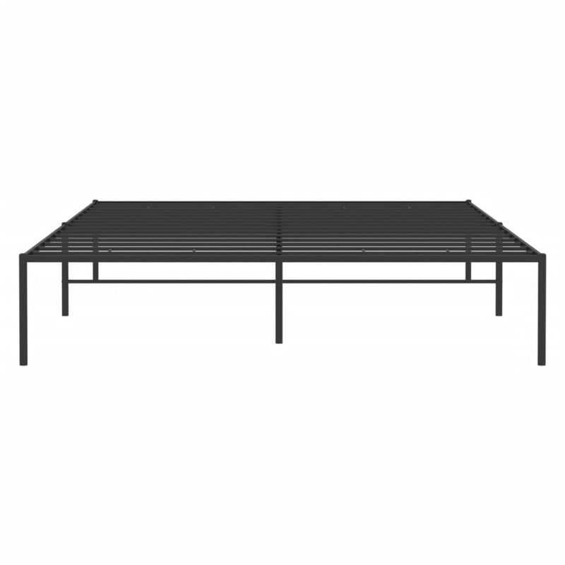 Metal Bed Frame Black 137x187 cm Double