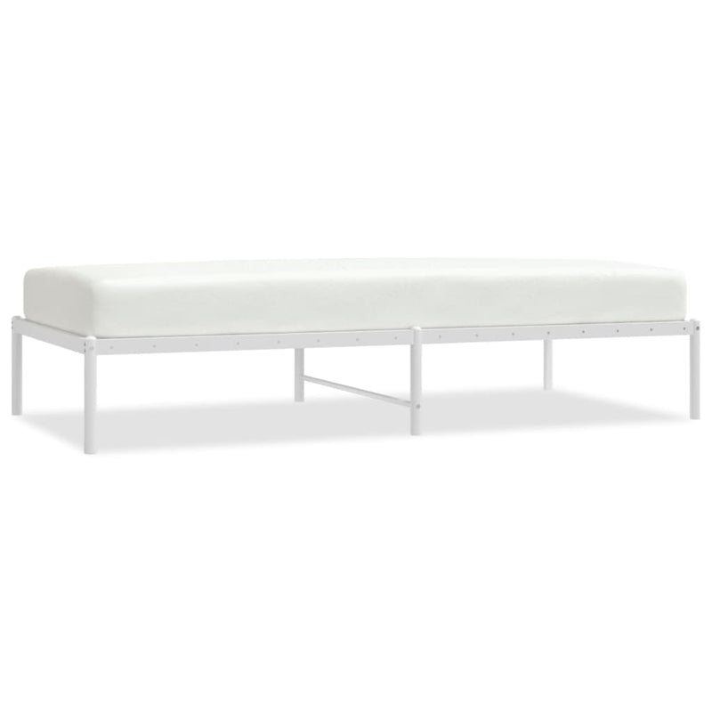 Metal Bed Frame White 92x187 cm Single